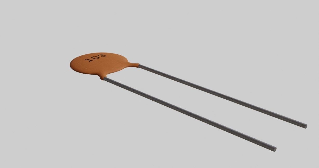 Ceramic Capacitor - Electronic Parts Low-poly 3D model_5
