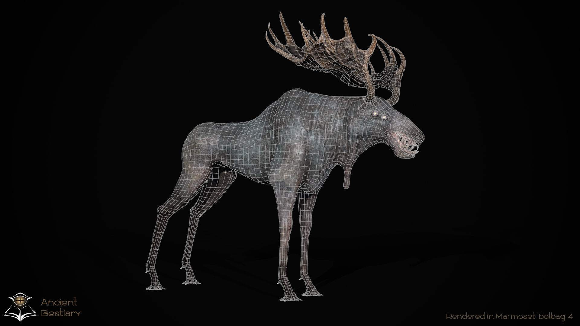 Horror Moose Low-poly 3D model_16