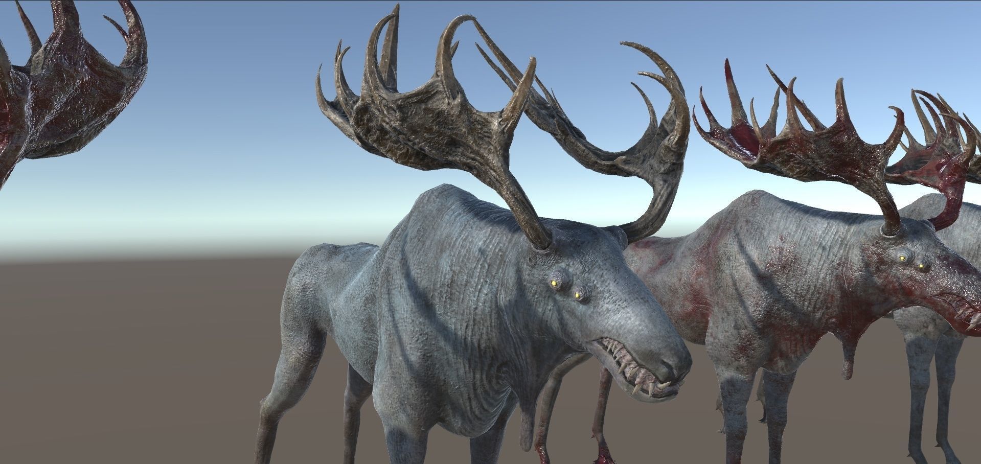 Horror Moose Low-poly 3D model_19