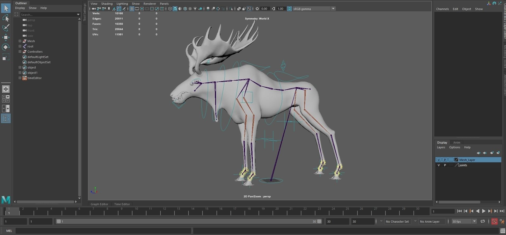 Horror Moose Low-poly 3D model_17