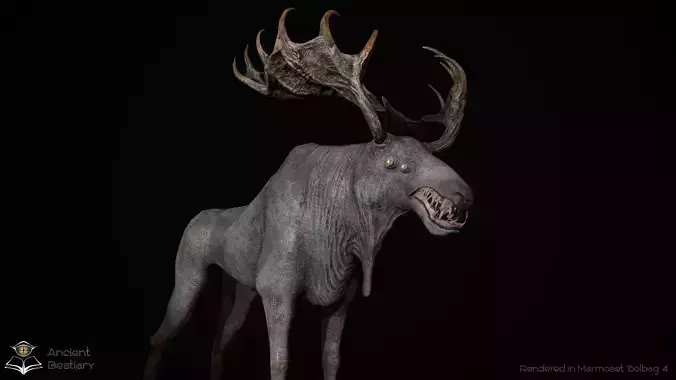 Horror Moose Low-poly 3D model