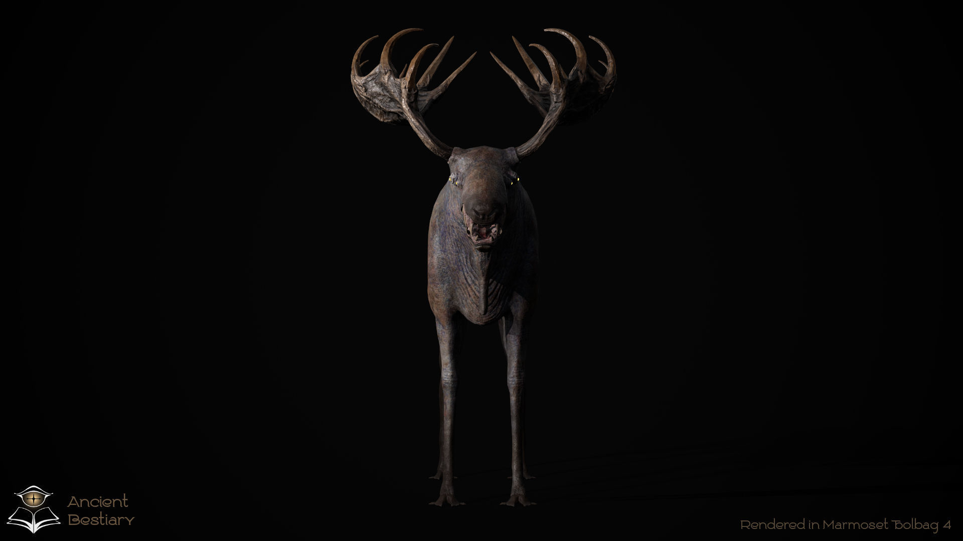 Horror Moose Low-poly 3D model_14