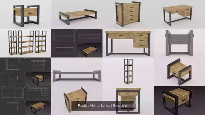 Rustica Home Series 3D Model Collection