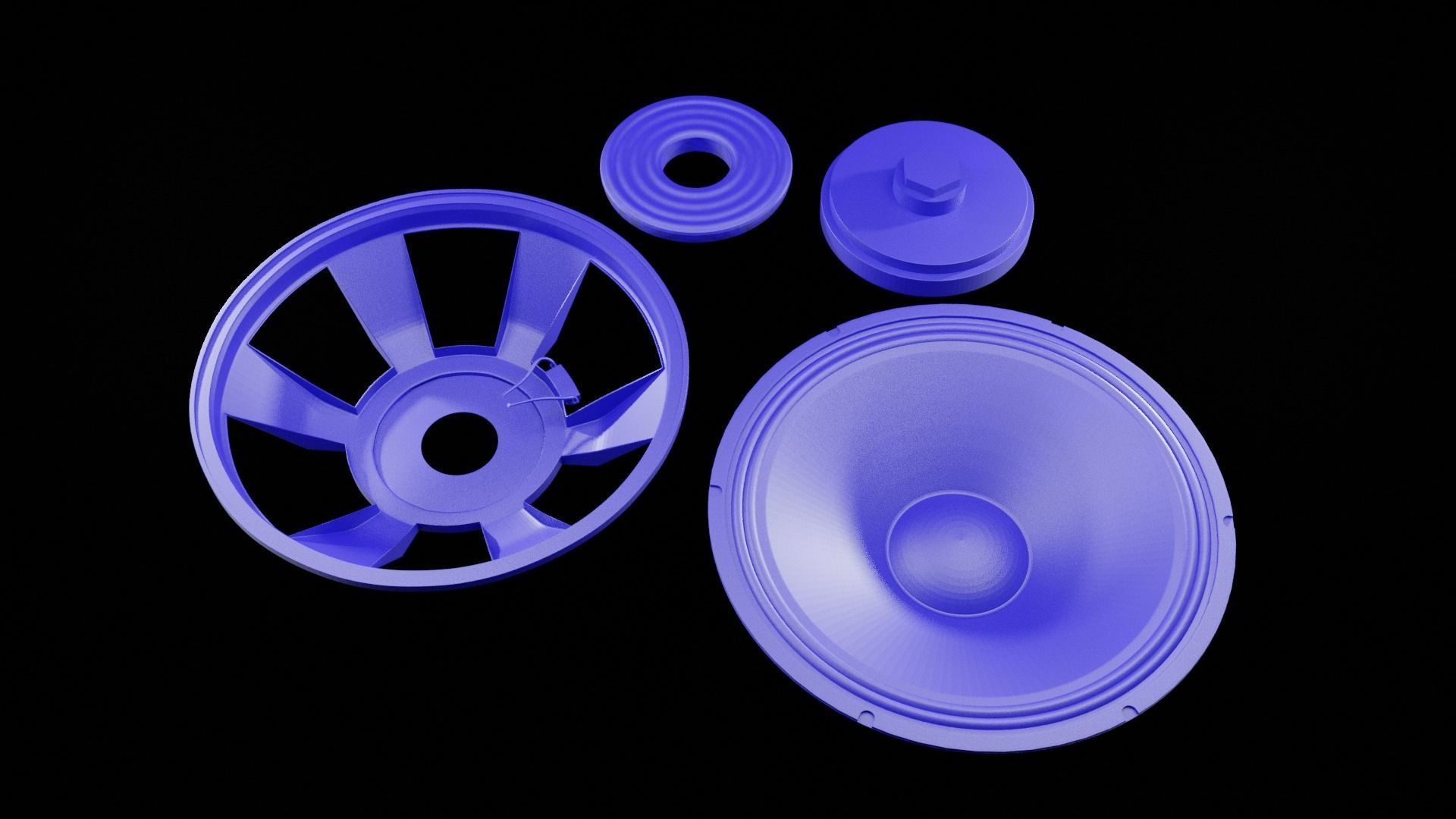 Speaker Woofer Print 3d 04 - Blender 3d Free 3D print model_4