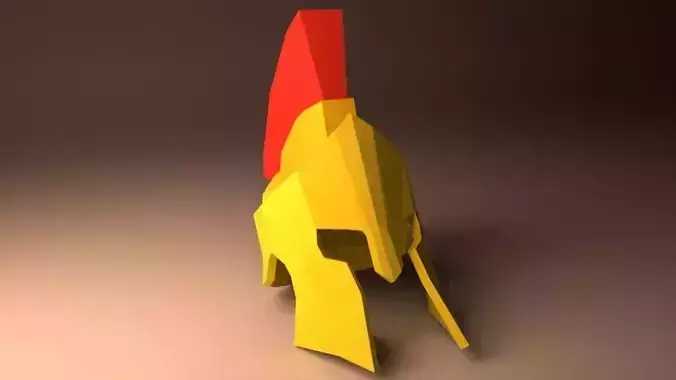 Lowpoly spartan helmet