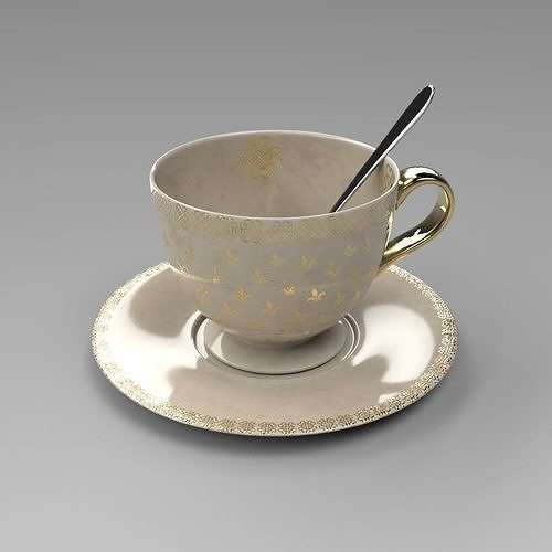 Tea Cup with spoon 3D model