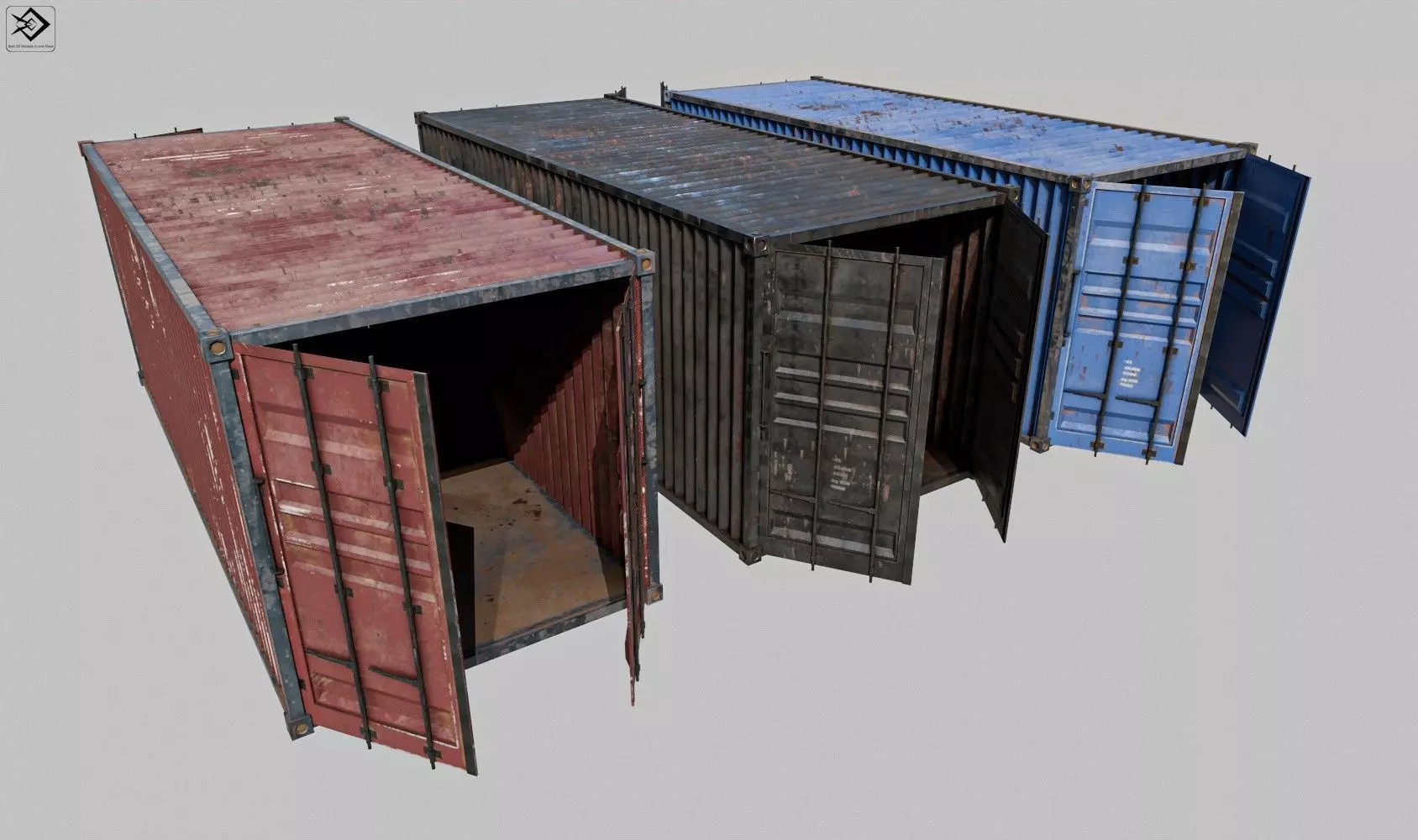 Container shipping Low-poly 3D model_0