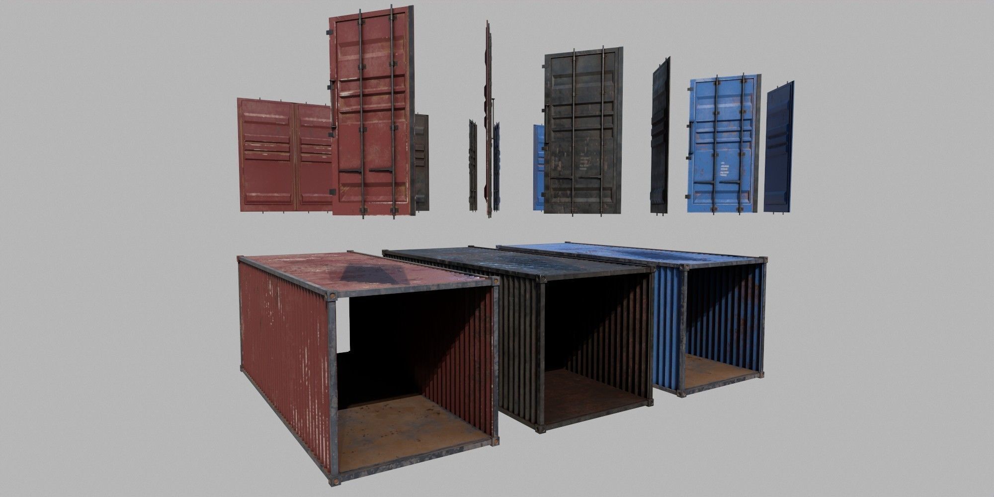 Container shipping Low-poly 3D model_3