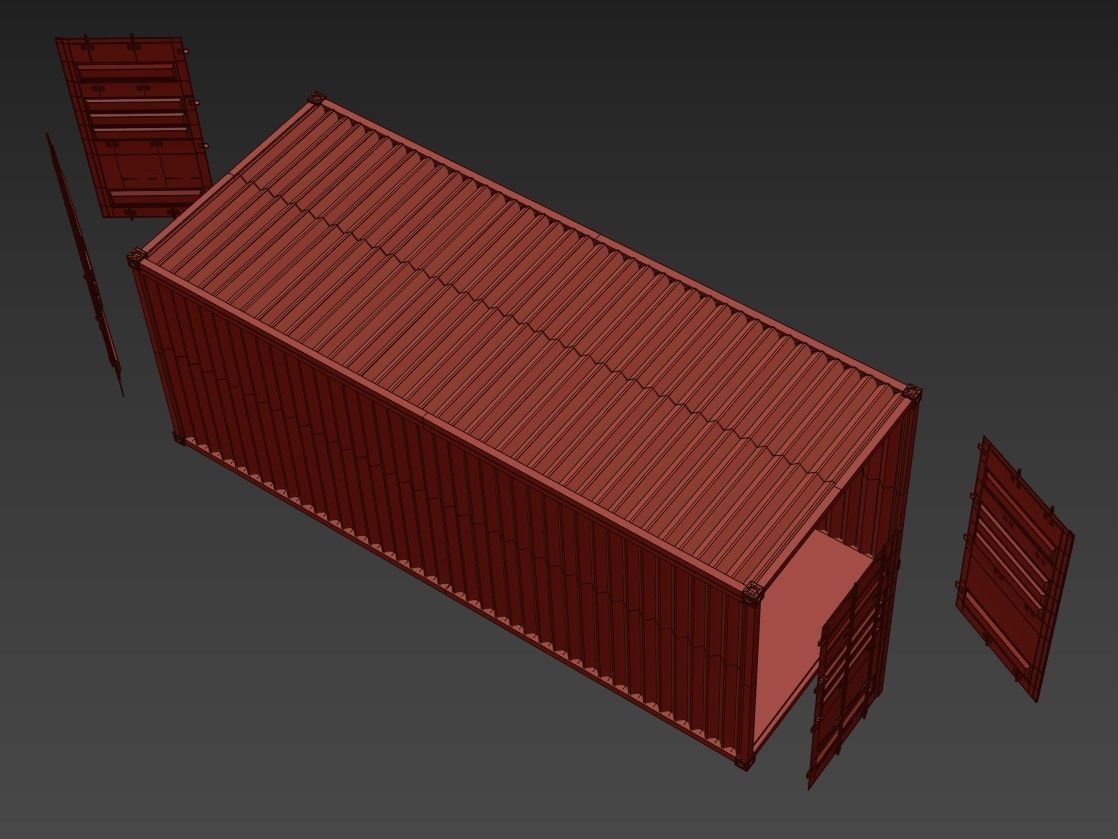 Container shipping Low-poly 3D model_13