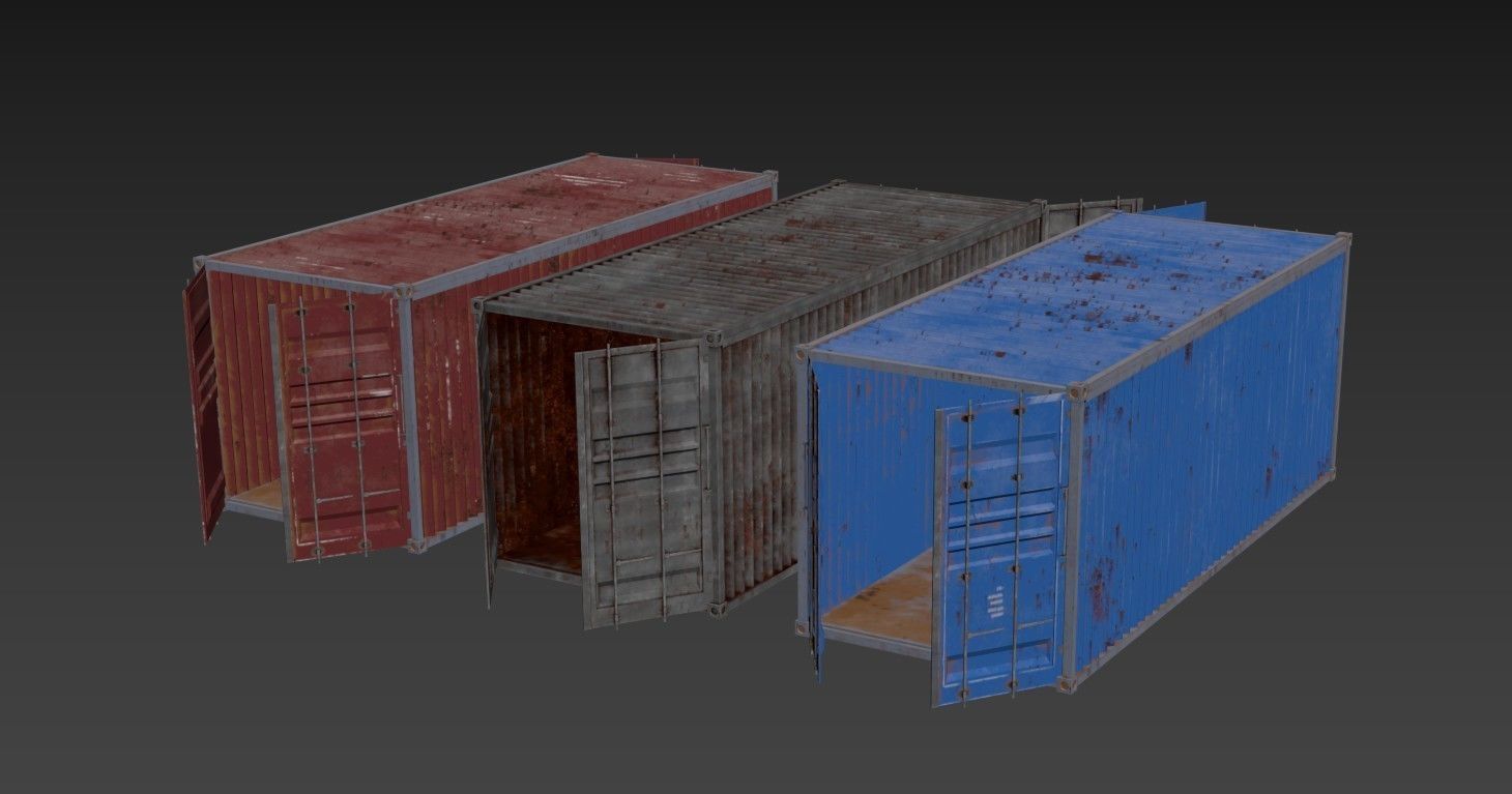 Container shipping Low-poly 3D model_10