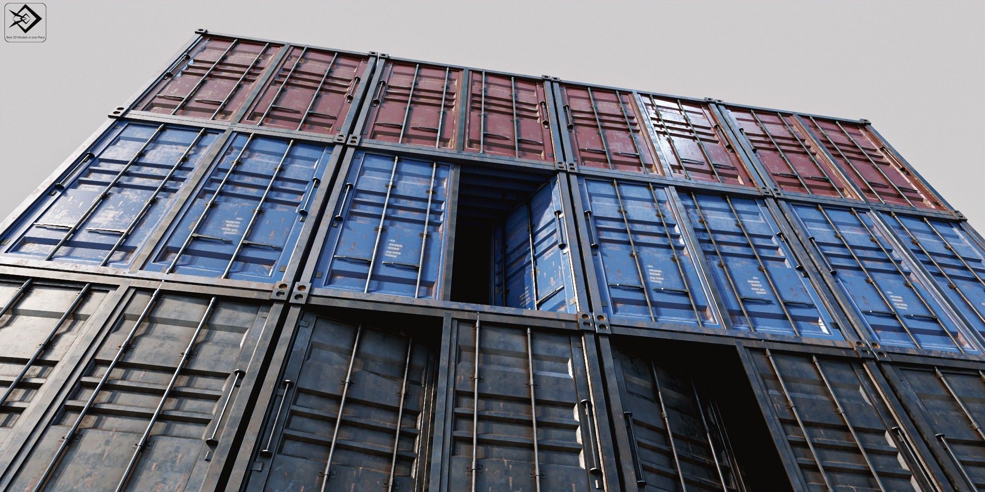 Container shipping Low-poly 3D model_2