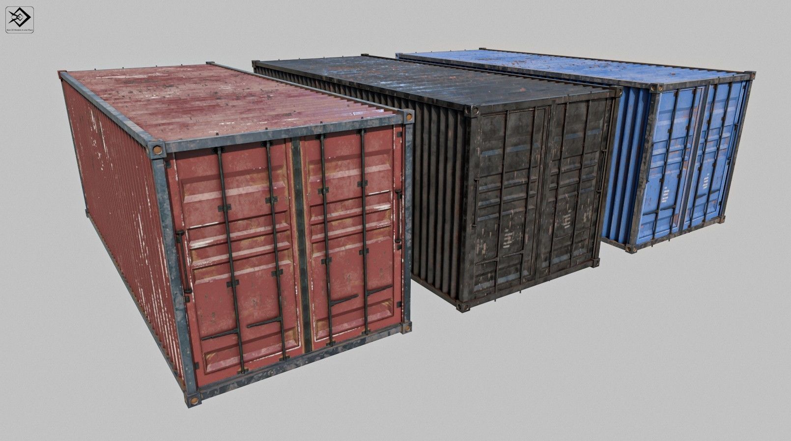 Container shipping Low-poly 3D model_9
