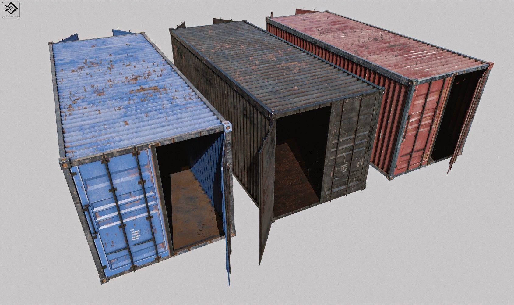 Container shipping Low-poly 3D model_1