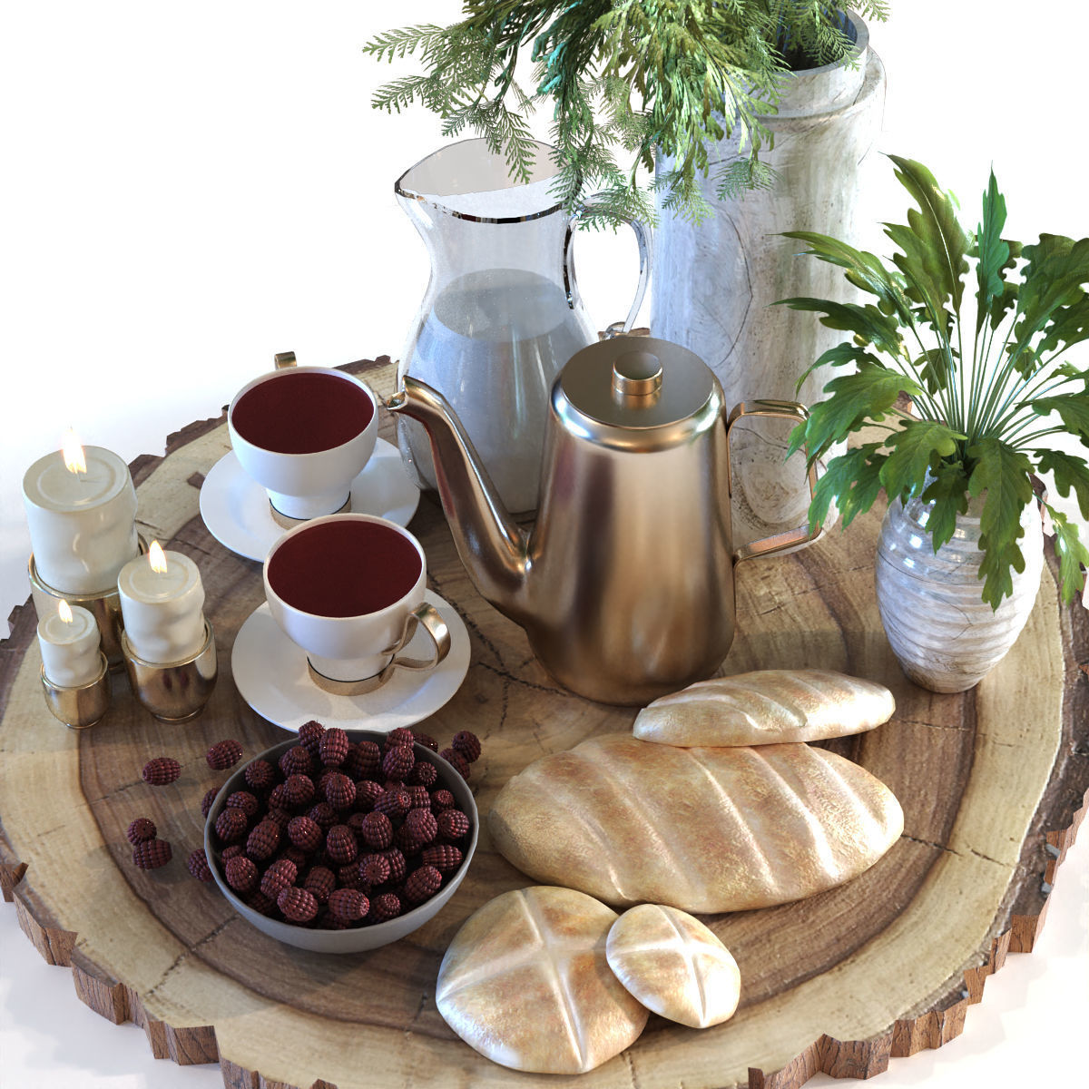 Decoration of breakfast set 029 Low-poly 3D model_4