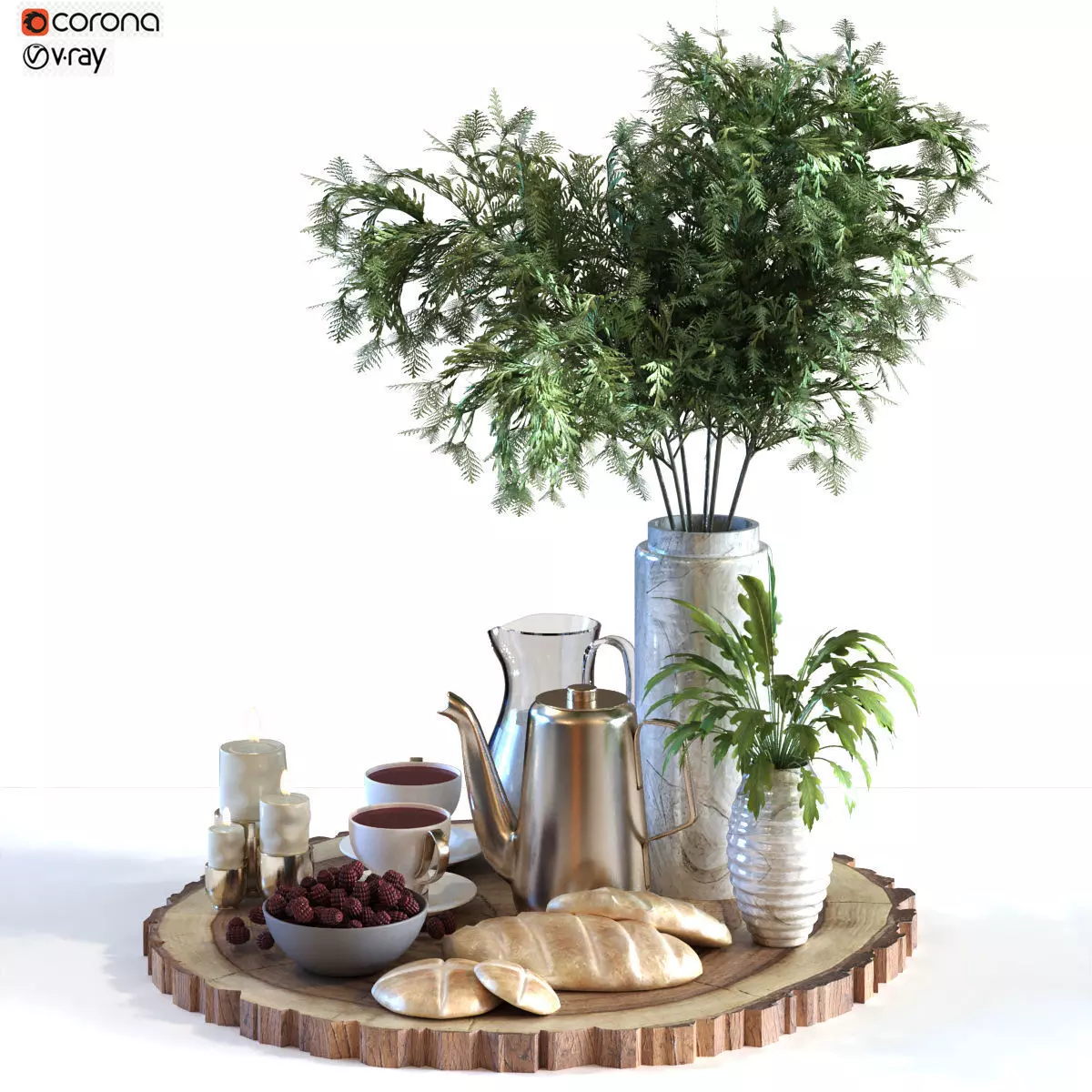 Decoration of breakfast set 029 Low-poly 3D model_0