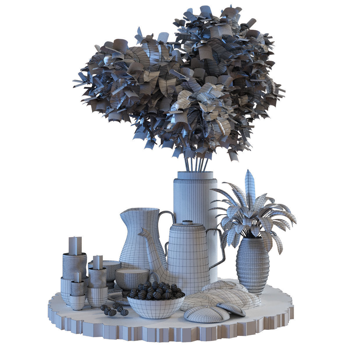 Decoration of breakfast set 029 Low-poly 3D model_2