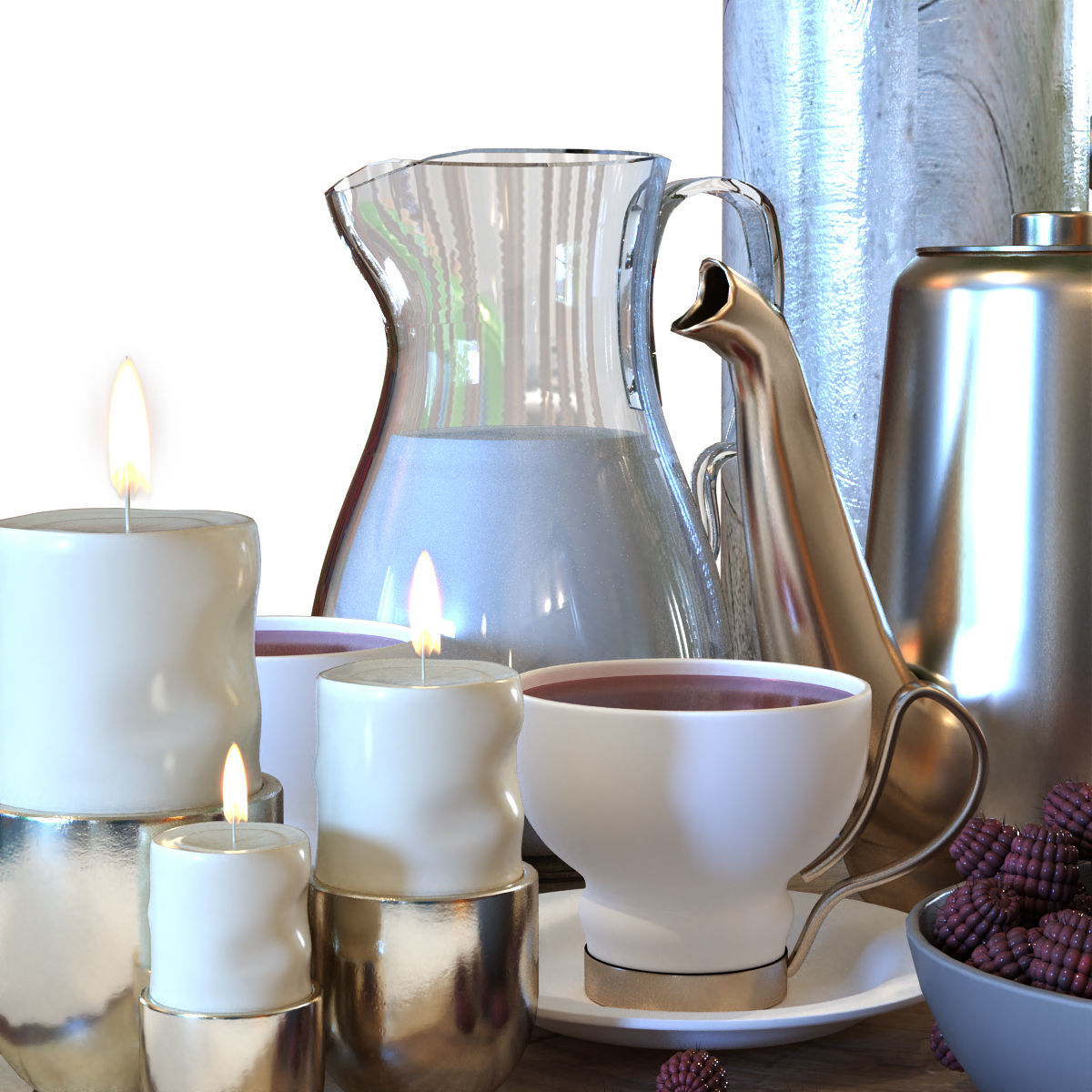 Decoration of breakfast set 029 Low-poly 3D model_5