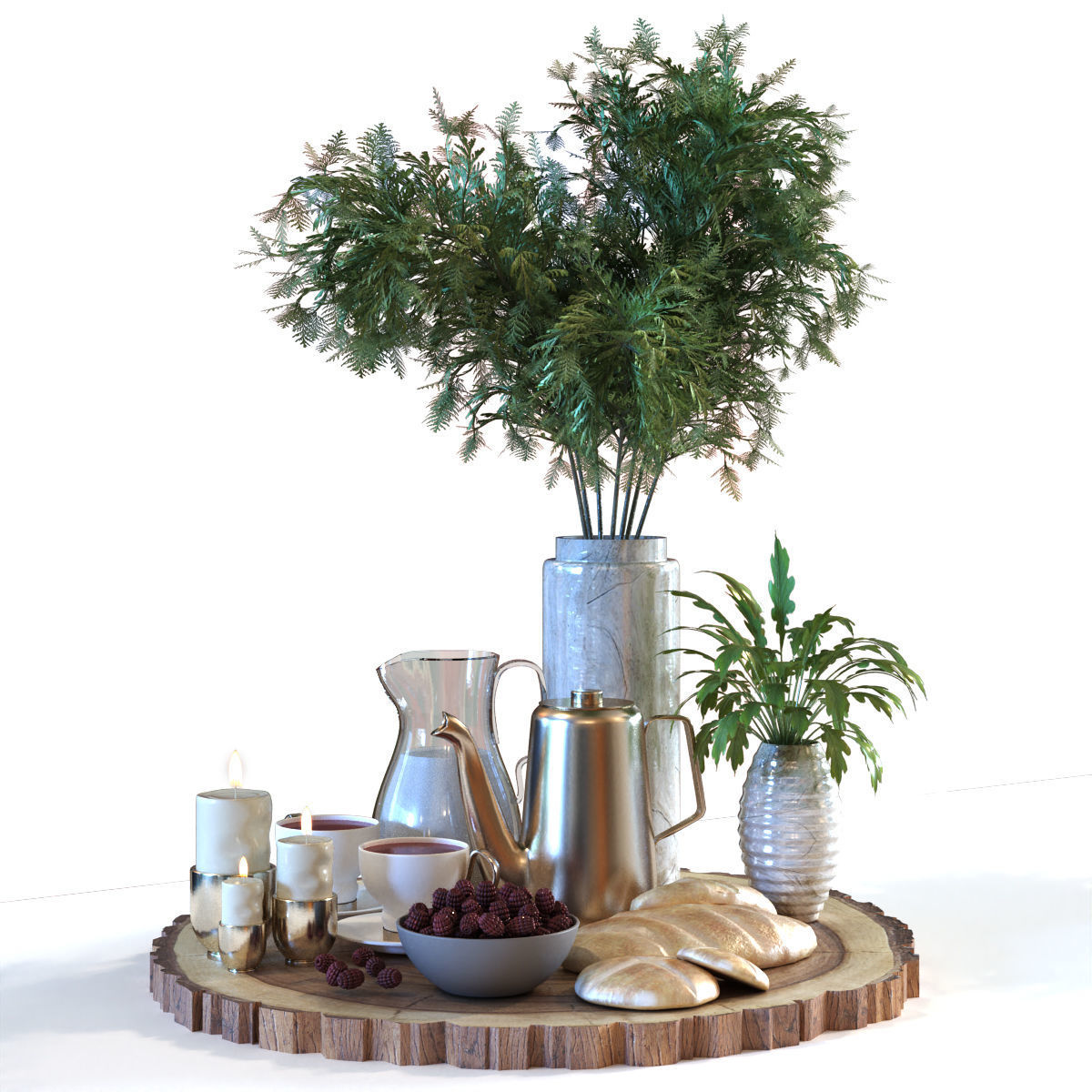 Decoration of breakfast set 029 Low-poly 3D model_1