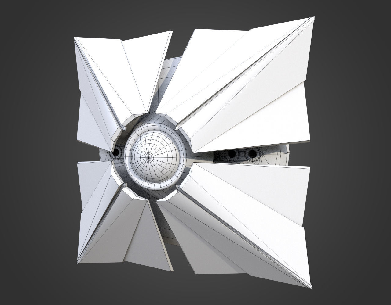 Sci-Fi Enemy Drone Low-poly 3D model_11