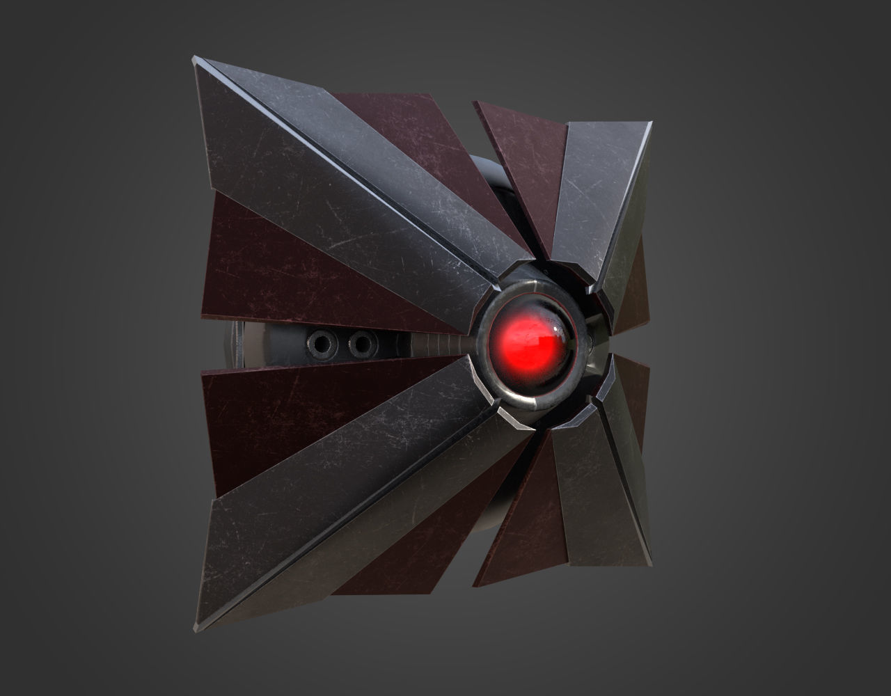 Sci-Fi Enemy Drone Low-poly 3D model_2