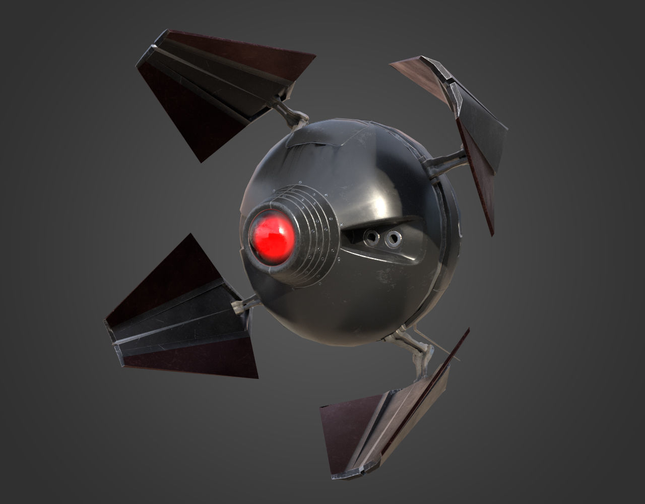Sci-Fi Enemy Drone Low-poly 3D model_6