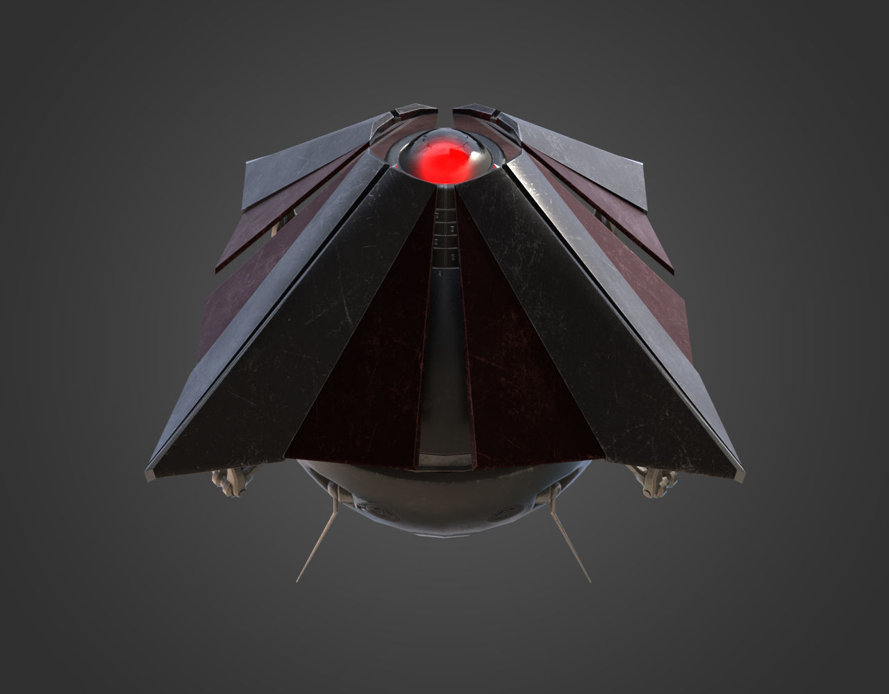 Sci-Fi Enemy Drone Low-poly 3D model_3