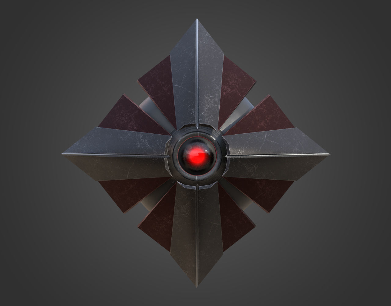 Sci-Fi Enemy Drone Low-poly 3D model_5