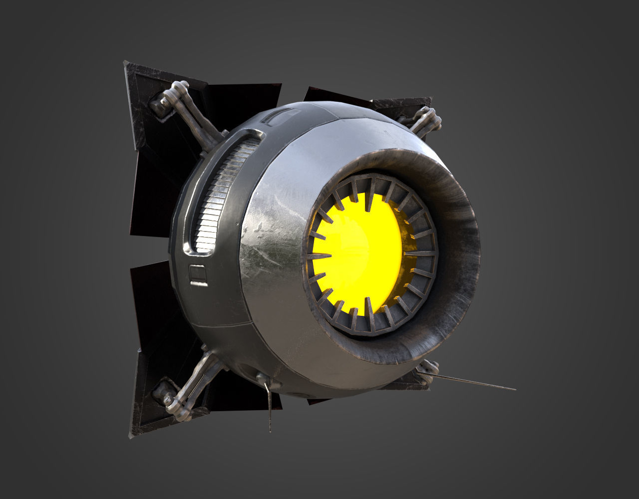 Sci-Fi Enemy Drone Low-poly 3D model_4