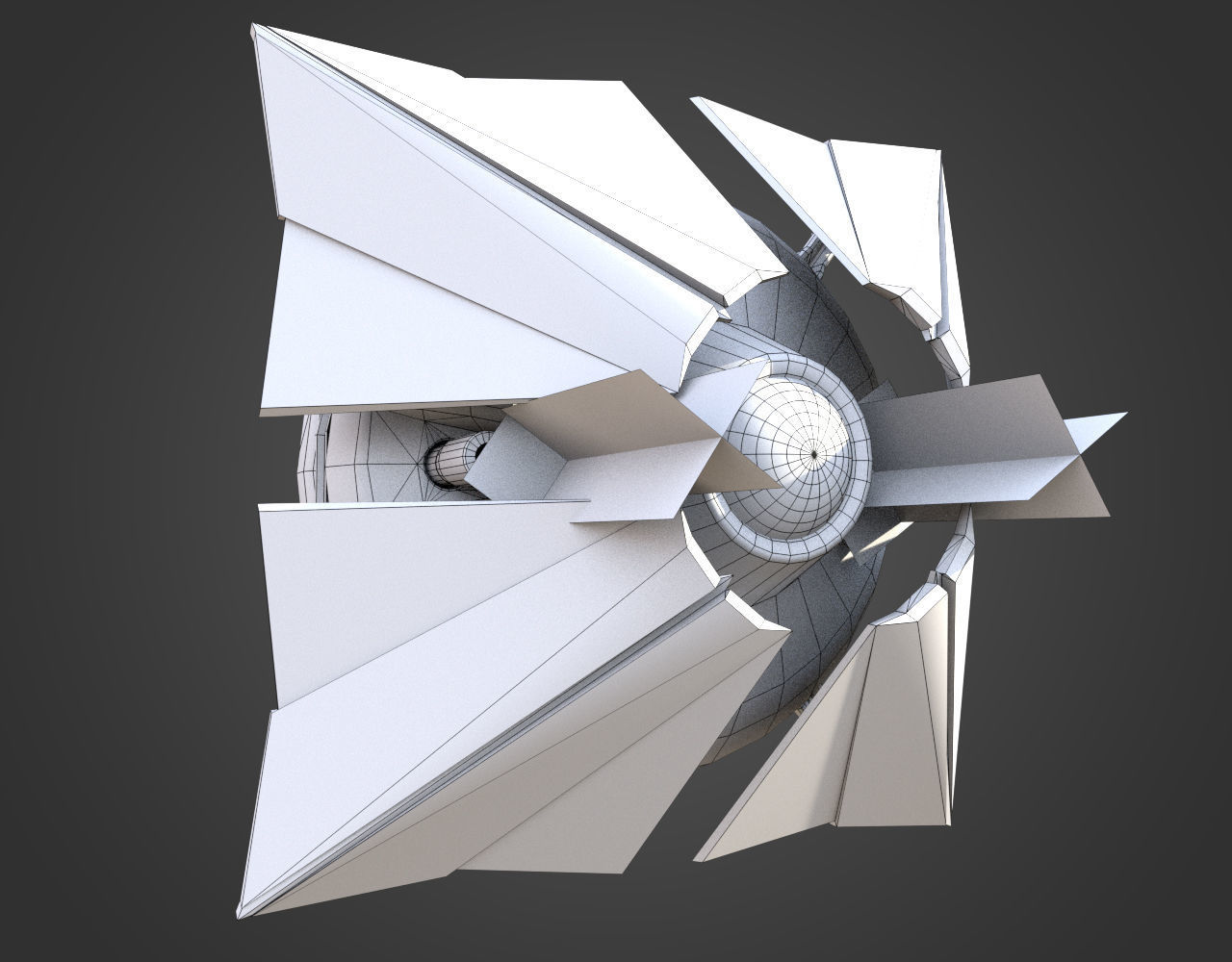 Sci-Fi Enemy Drone Low-poly 3D model_10