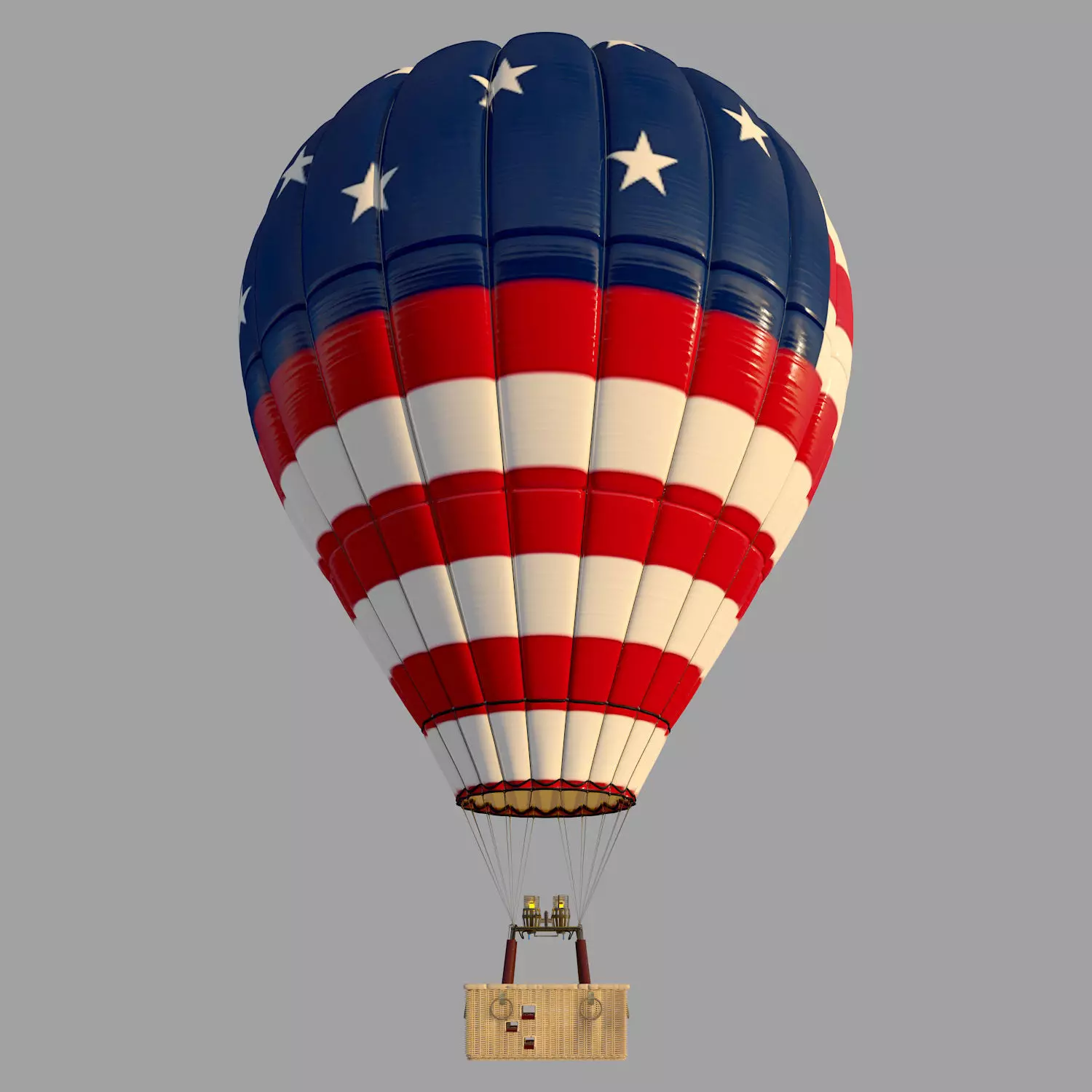 USAFlag-Parachute hot air balloon with american flag 3D model
