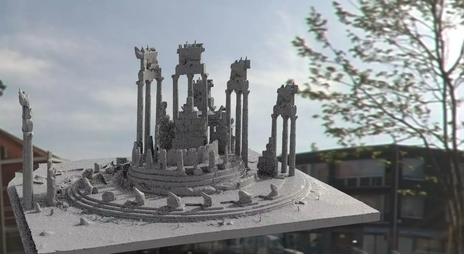 Greek Oracle temple ruin 3D model_0