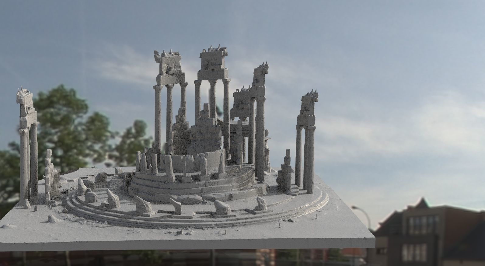 Greek Oracle temple ruin 3D model_2