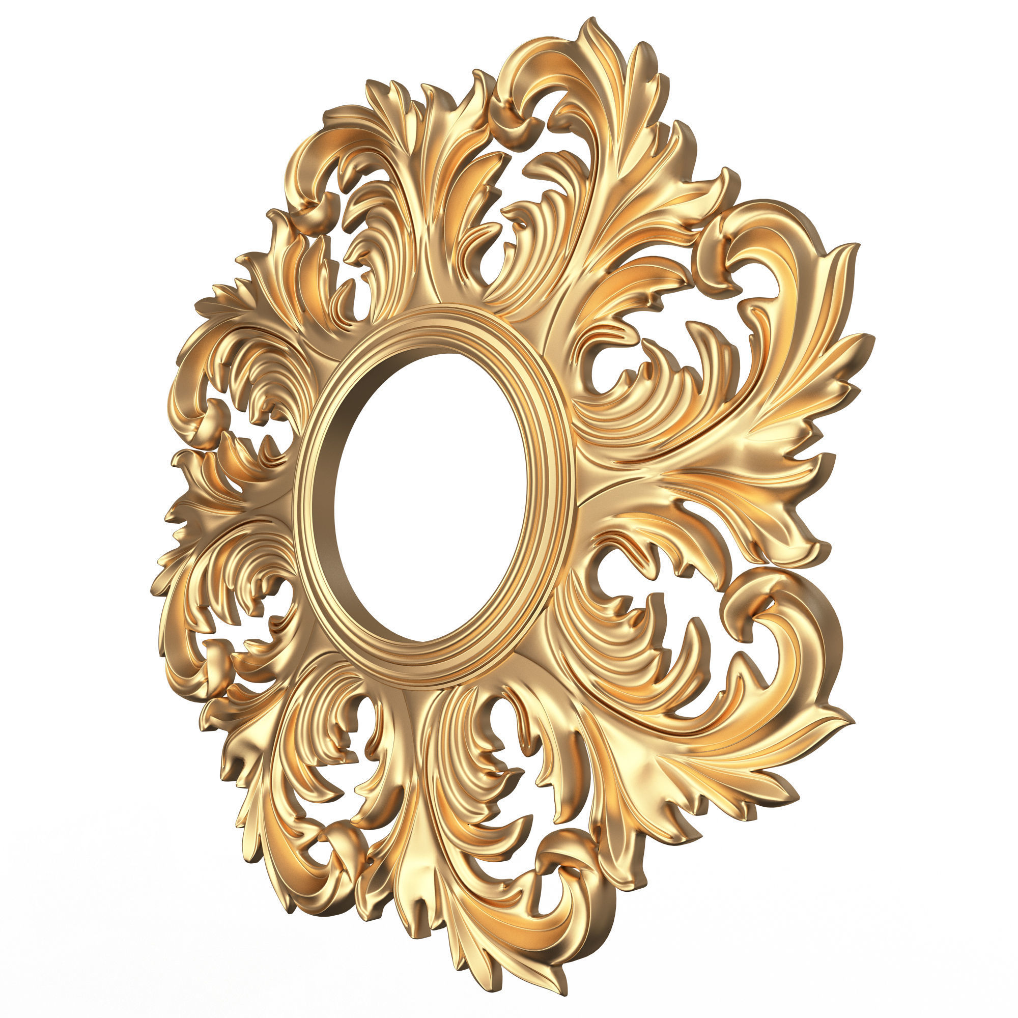 Classic Round Mirror Low-poly 3D model_2