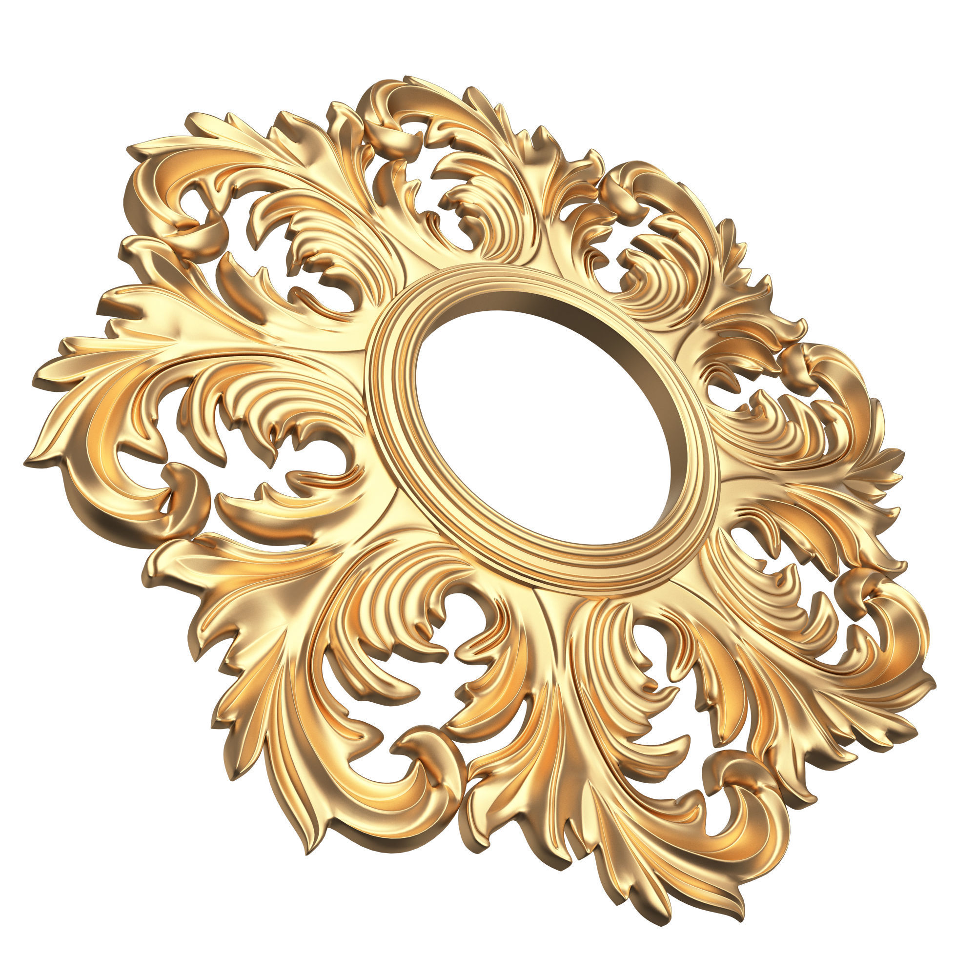 Classic Round Mirror Low-poly 3D model_1