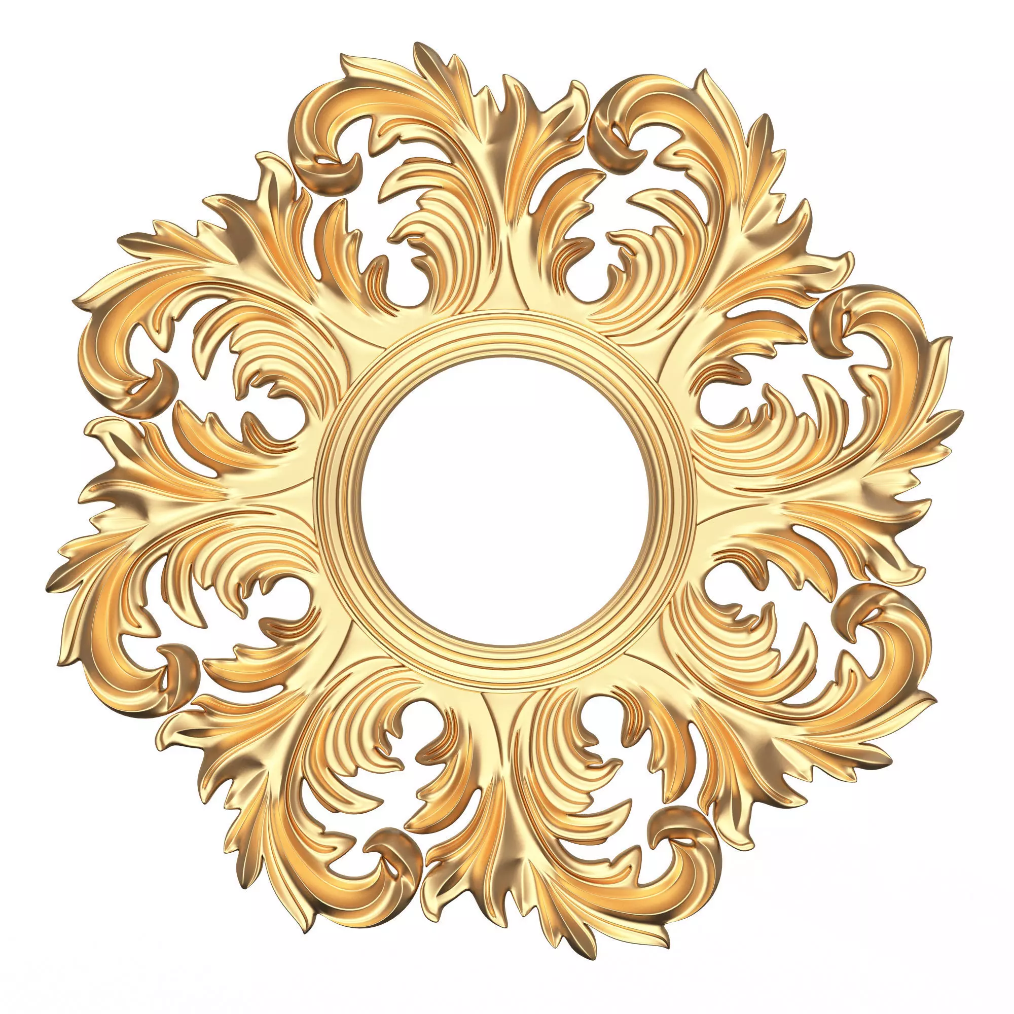 Classic Round Mirror Low-poly 3D model_0