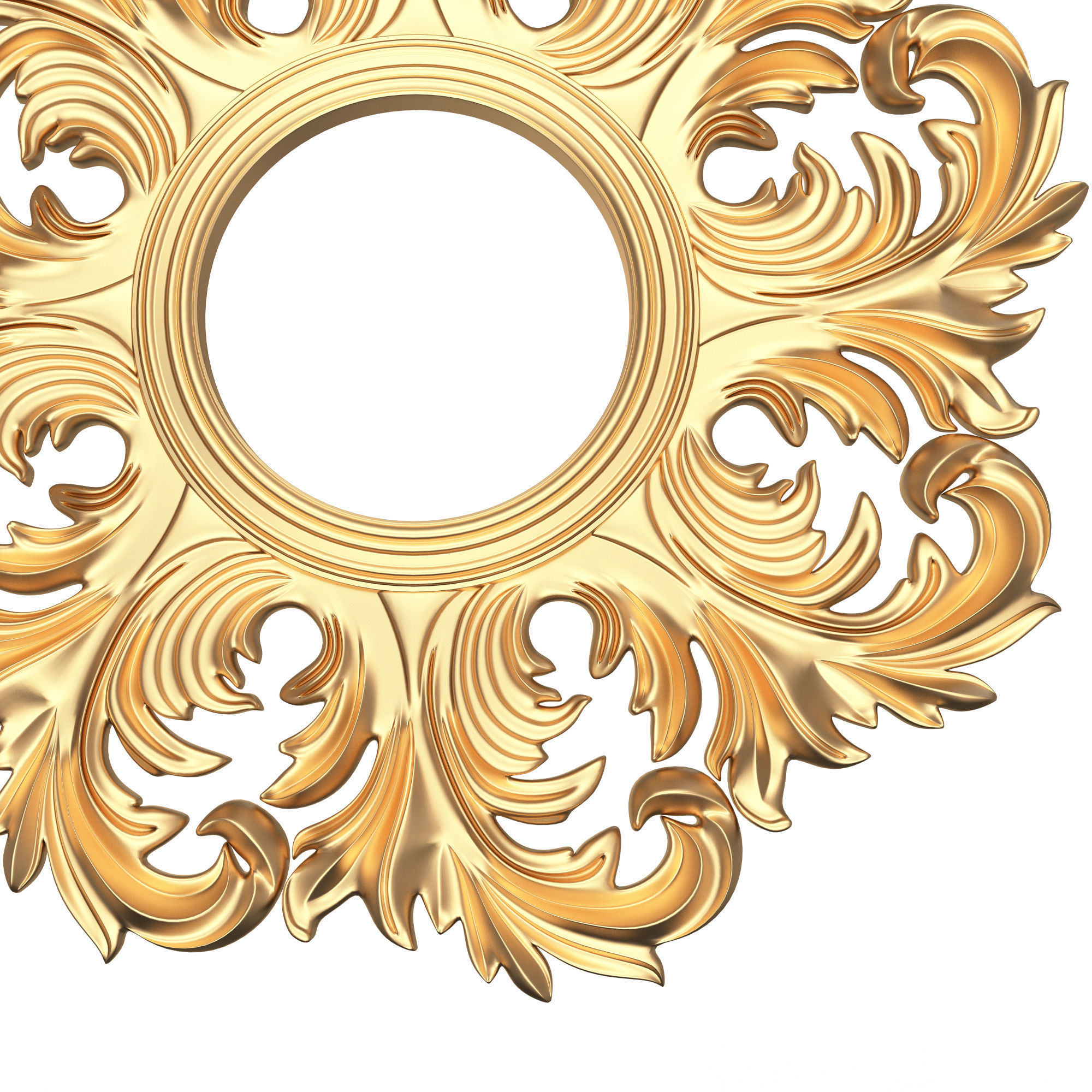 Classic Round Mirror Low-poly 3D model_4