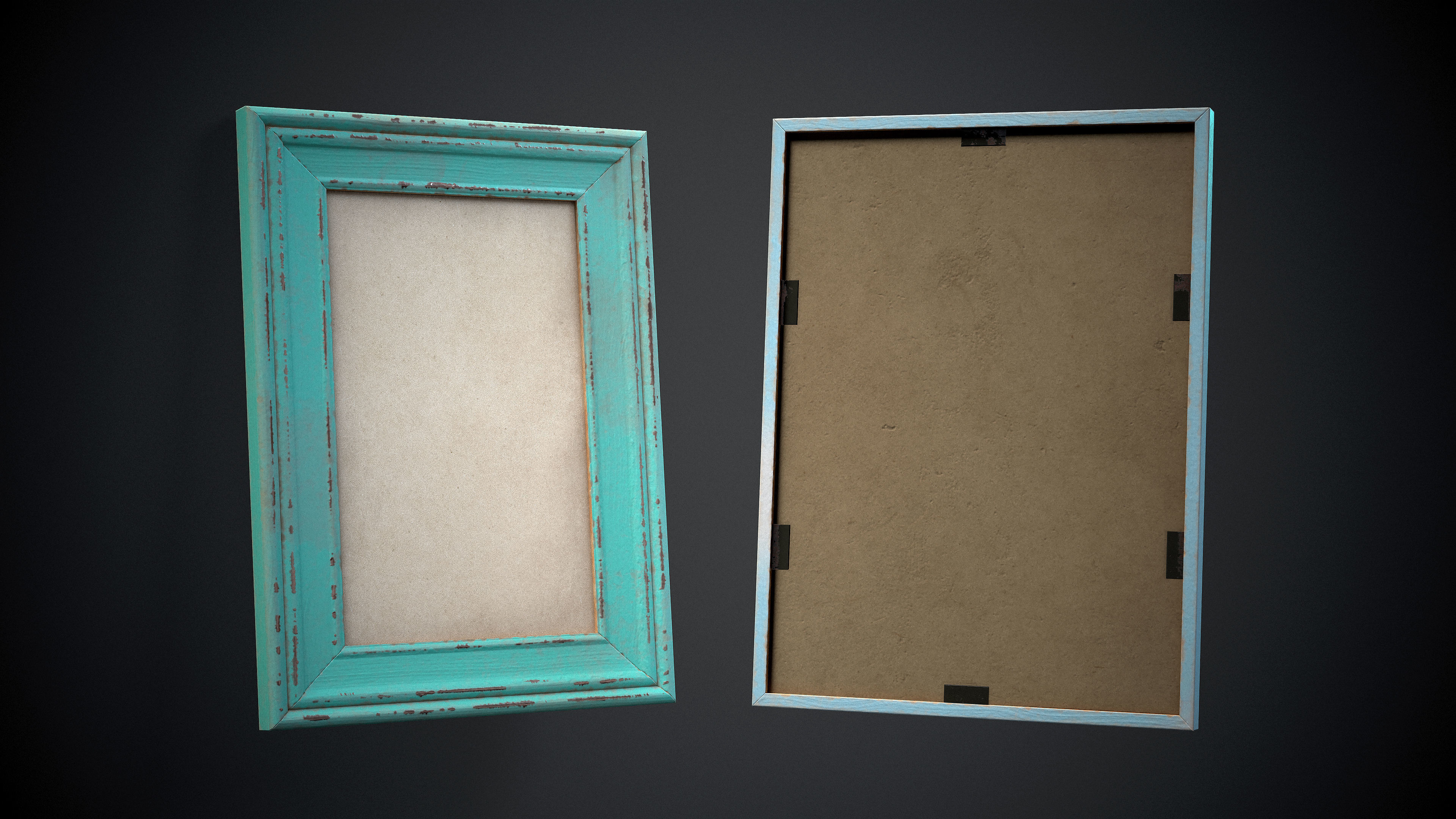 Picture Frame - PBR Game Ready Low-poly 3D model Free low-poly 3D model_4