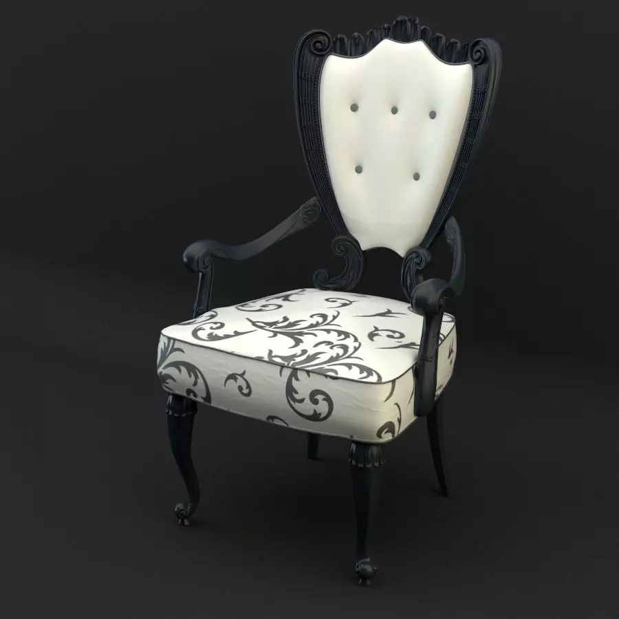 Luxury Art Nouveau Chair 298P 3D model