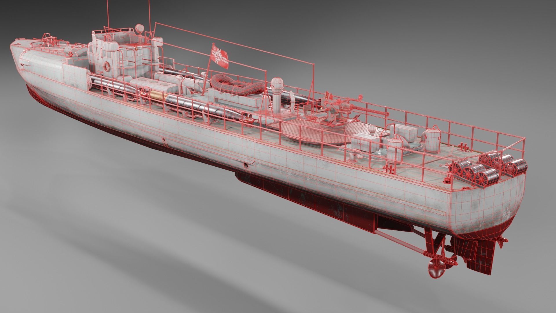 Schnellboot s38 Fast attack craft  Low-poly 3D model_8