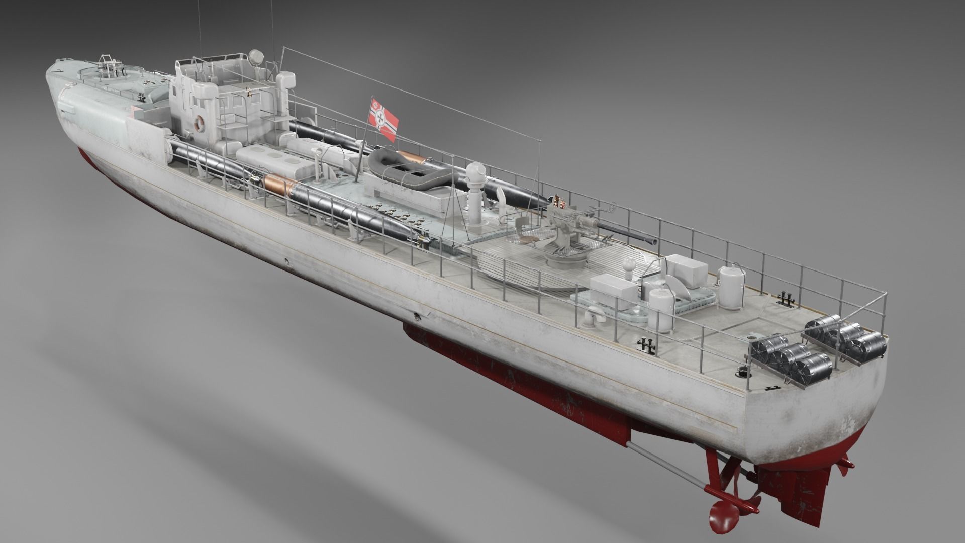 Schnellboot s38 Fast attack craft  Low-poly 3D model_4