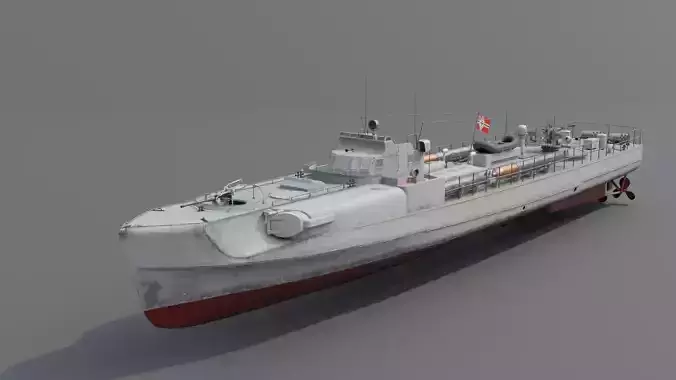 Schnellboot s38 Fast attack craft  Low-poly 3D model