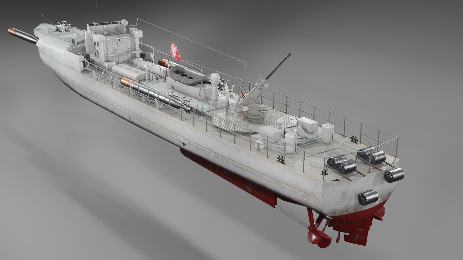 Schnellboot s38 Fast attack craft  Low-poly 3D model_12