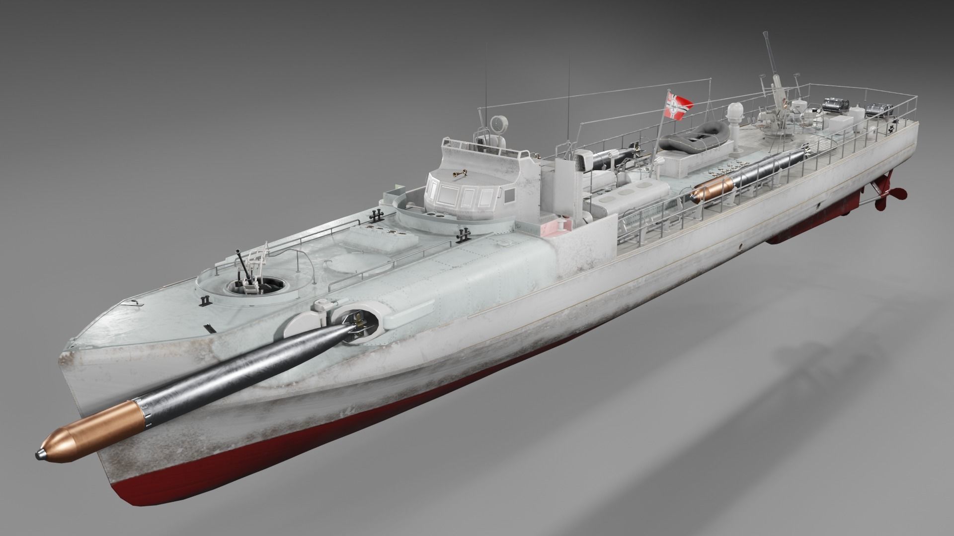 Schnellboot s38 Fast attack craft  Low-poly 3D model_11