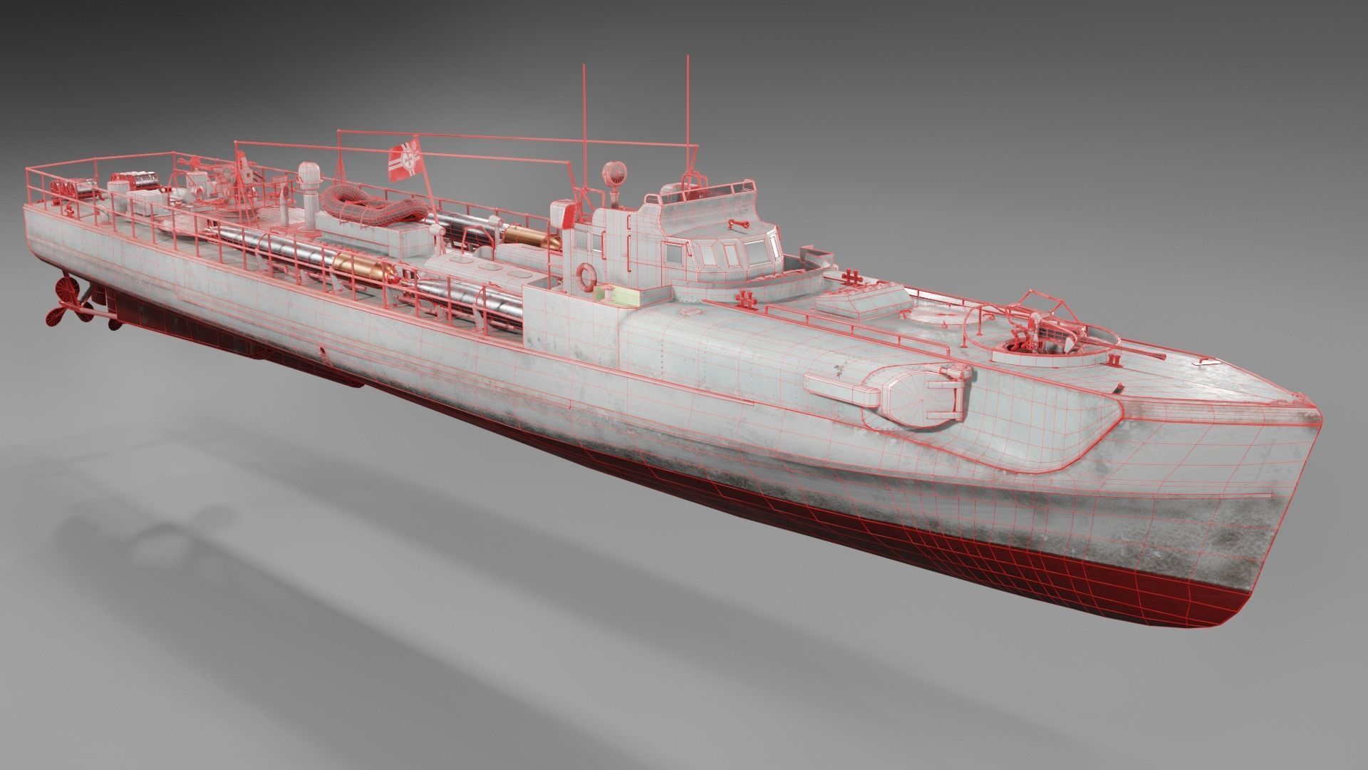 Schnellboot s38 Fast attack craft  Low-poly 3D model_10
