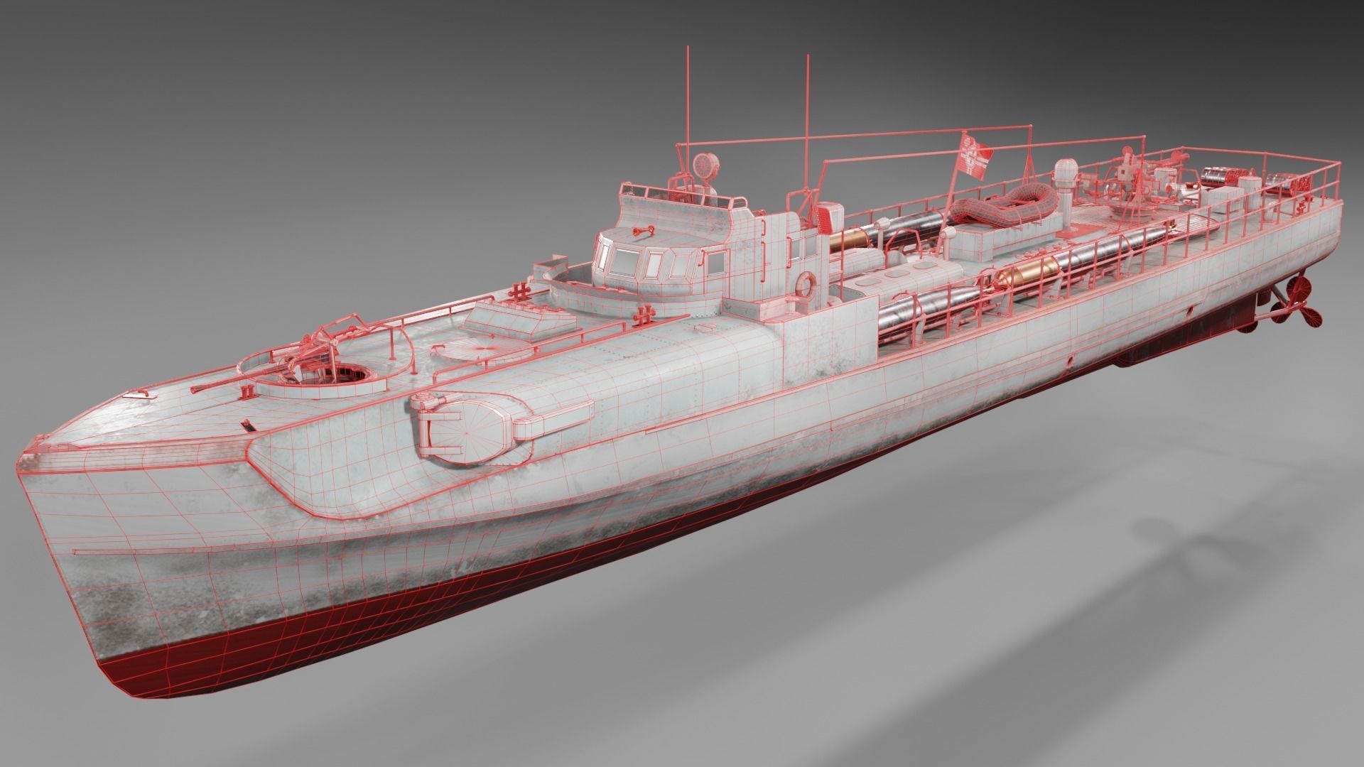 Schnellboot s38 Fast attack craft  Low-poly 3D model_7