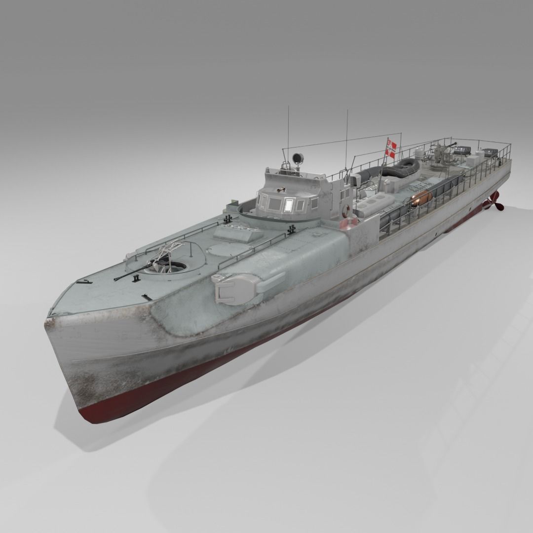 Schnellboot s38 Fast attack craft  Low-poly 3D model_2