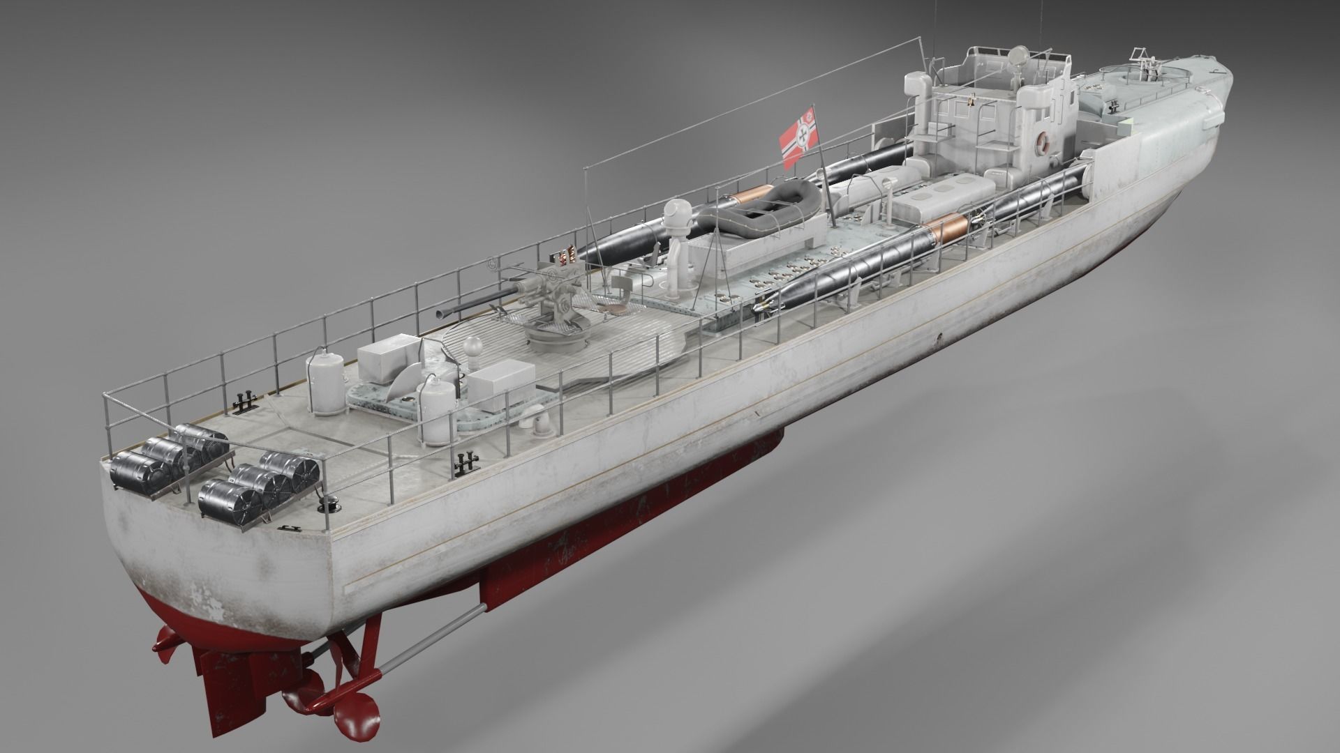 Schnellboot s38 Fast attack craft  Low-poly 3D model_5