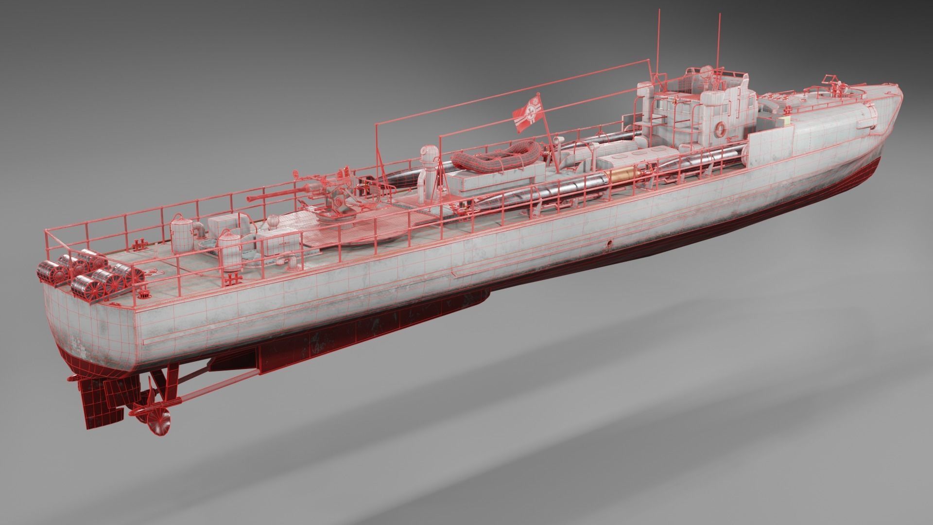 Schnellboot s38 Fast attack craft  Low-poly 3D model_9