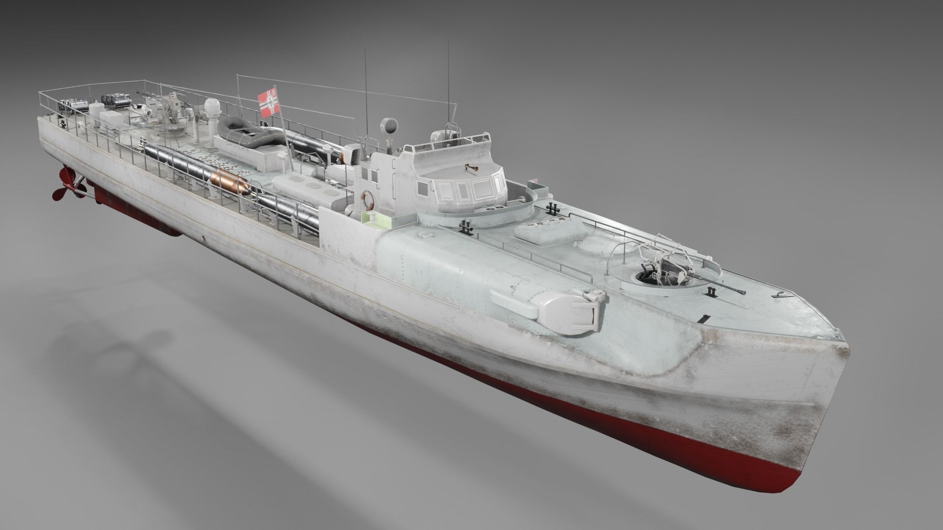 Schnellboot s38 Fast attack craft  Low-poly 3D model_6