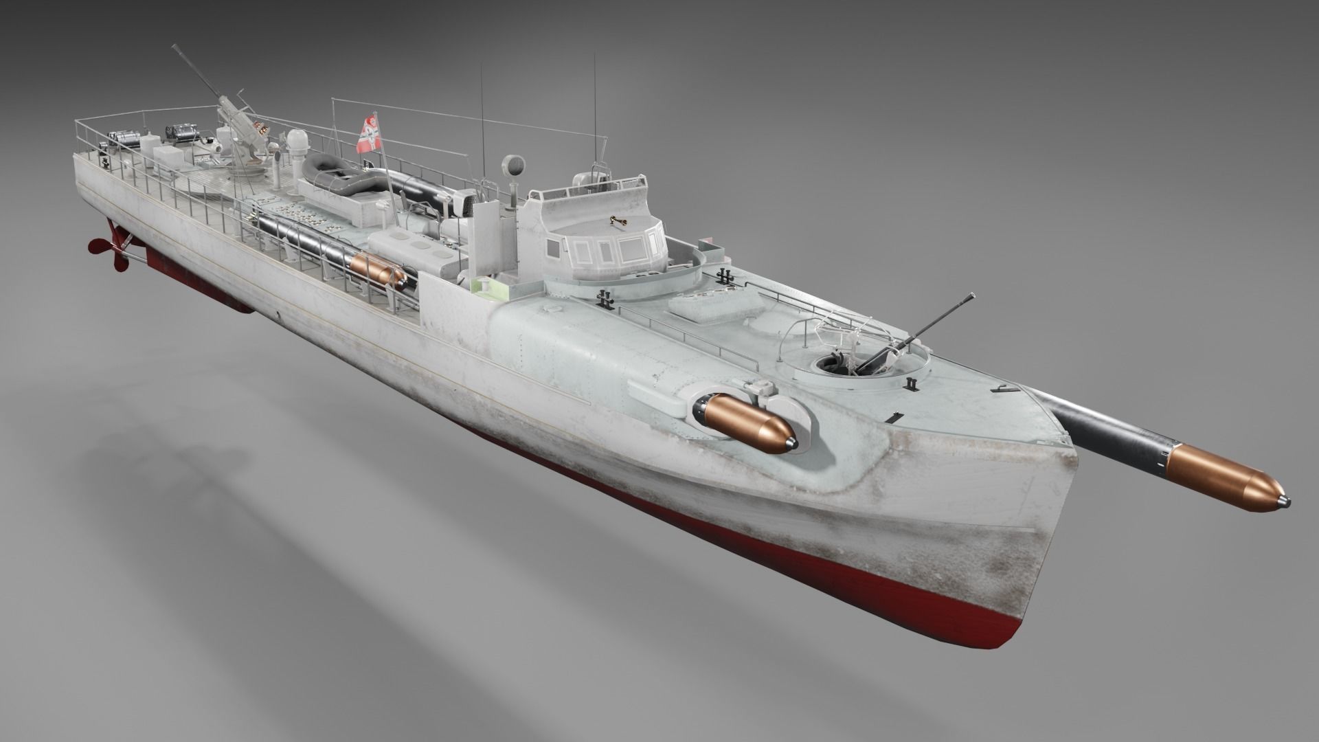 Schnellboot s38 Fast attack craft  Low-poly 3D model_14